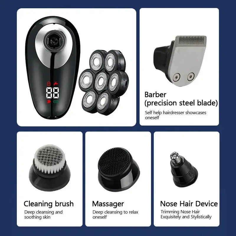 5 In 1 Electric Shaver For Men Bald Head Hair Clipper Razor