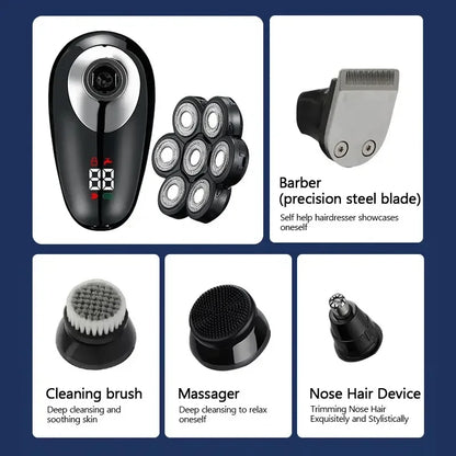 5 In 1 Electric Shaver For Men Bald Head Hair Clipper Razor