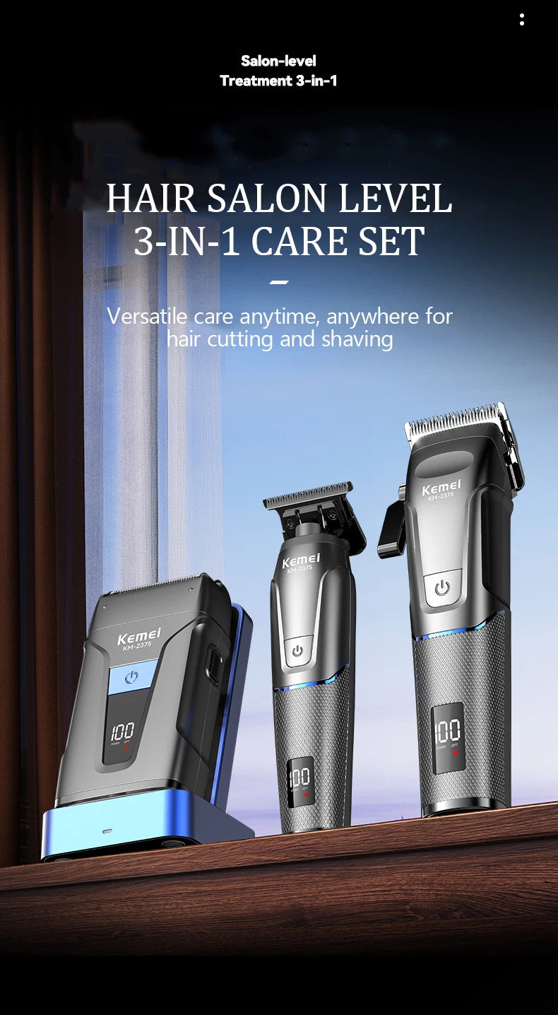 KEMEI Hair Salon Professional Hair Clipper and Shaving Set