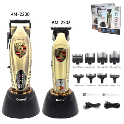 KM2230 2236 Professional Full Metal Electric Cordless Clipper Set