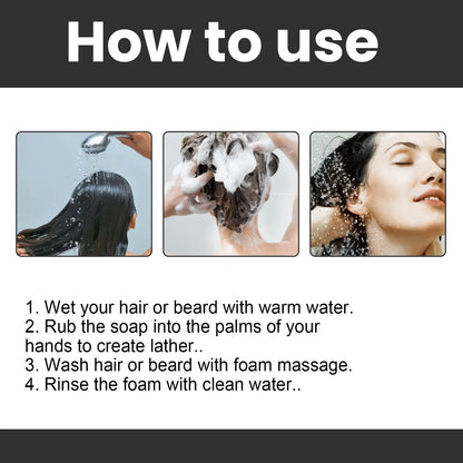 Darkening Hair Soap Deep Cleansing Blackening Beard Shampoo
