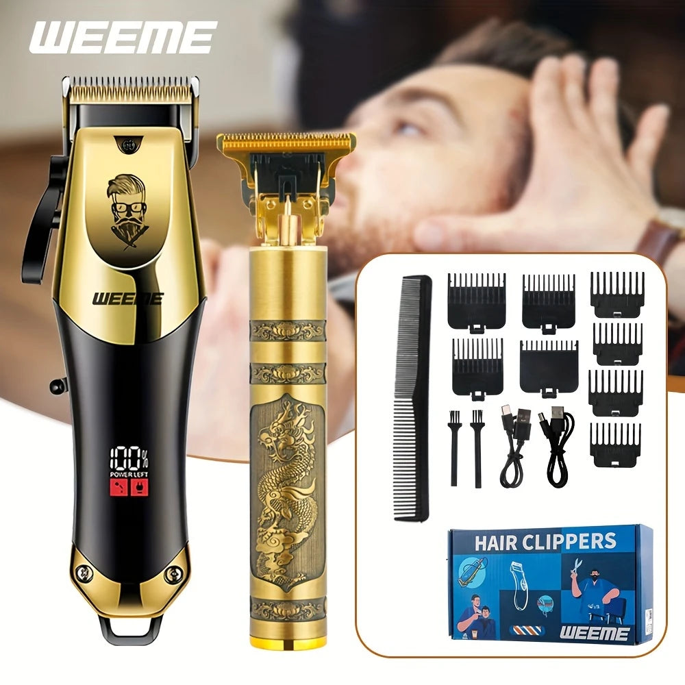 2pcs/Set Professional Hair Clippers For Men Electric Hair Clipper