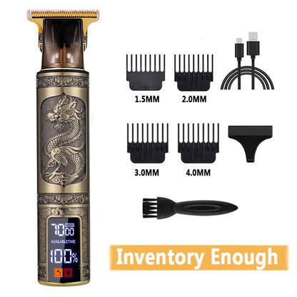 Electric Barber T9 Upgraded LCD Rechargeable Retro Oil Head