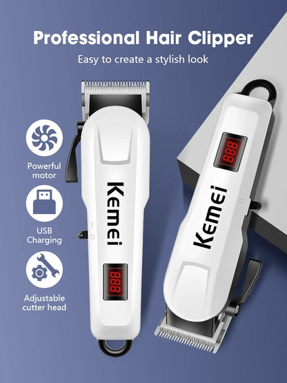 Kemei-809A Professional Hair Trimmer Adjustable Electric Clipper