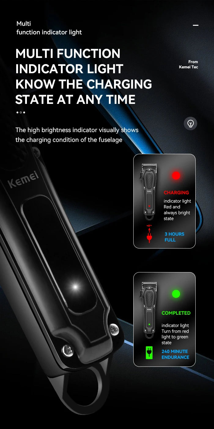 Kemei KM-1071 USB Charging Cordless Hair Salon Clipper