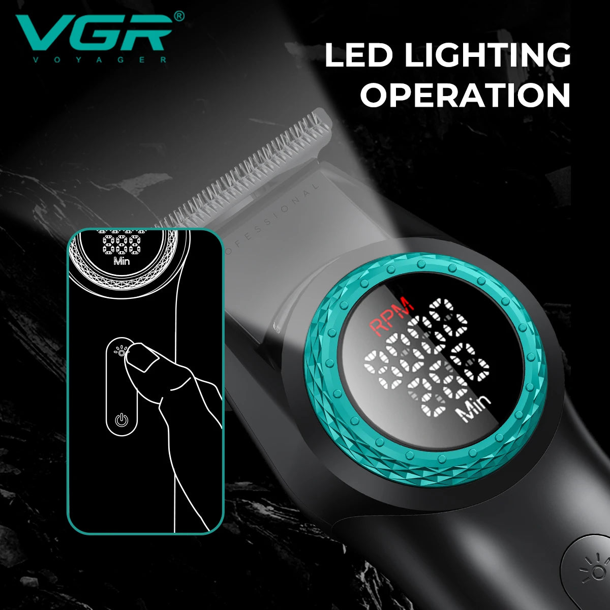 VGR Hair Trimmer Professional USB Hair Clipper Cordless