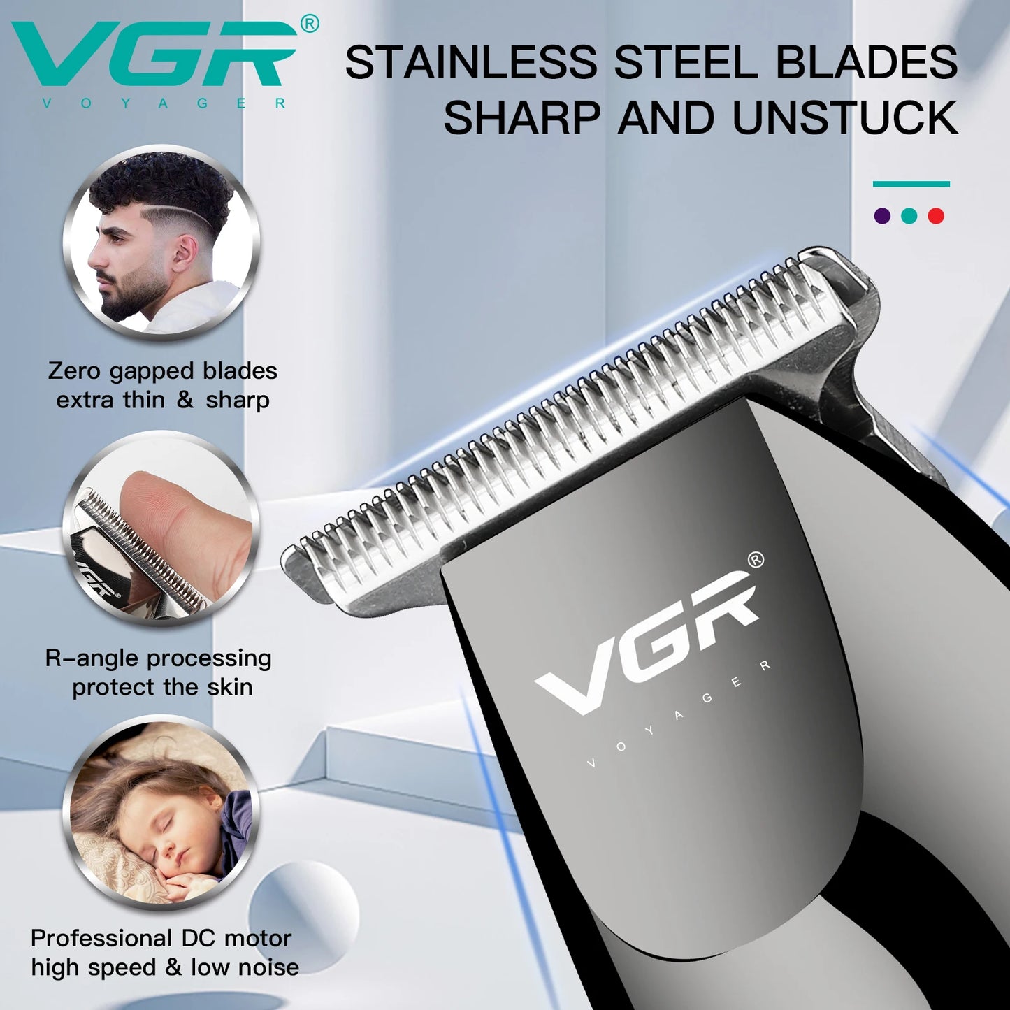 VGR Hair Trimmer Professional Haircut Machine Cordless V-030