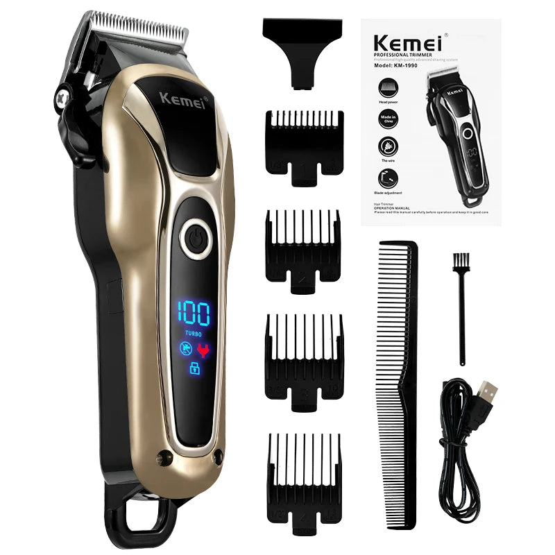 Professional Hair Trimmer Gold Clipper For Men Beard Trimmer