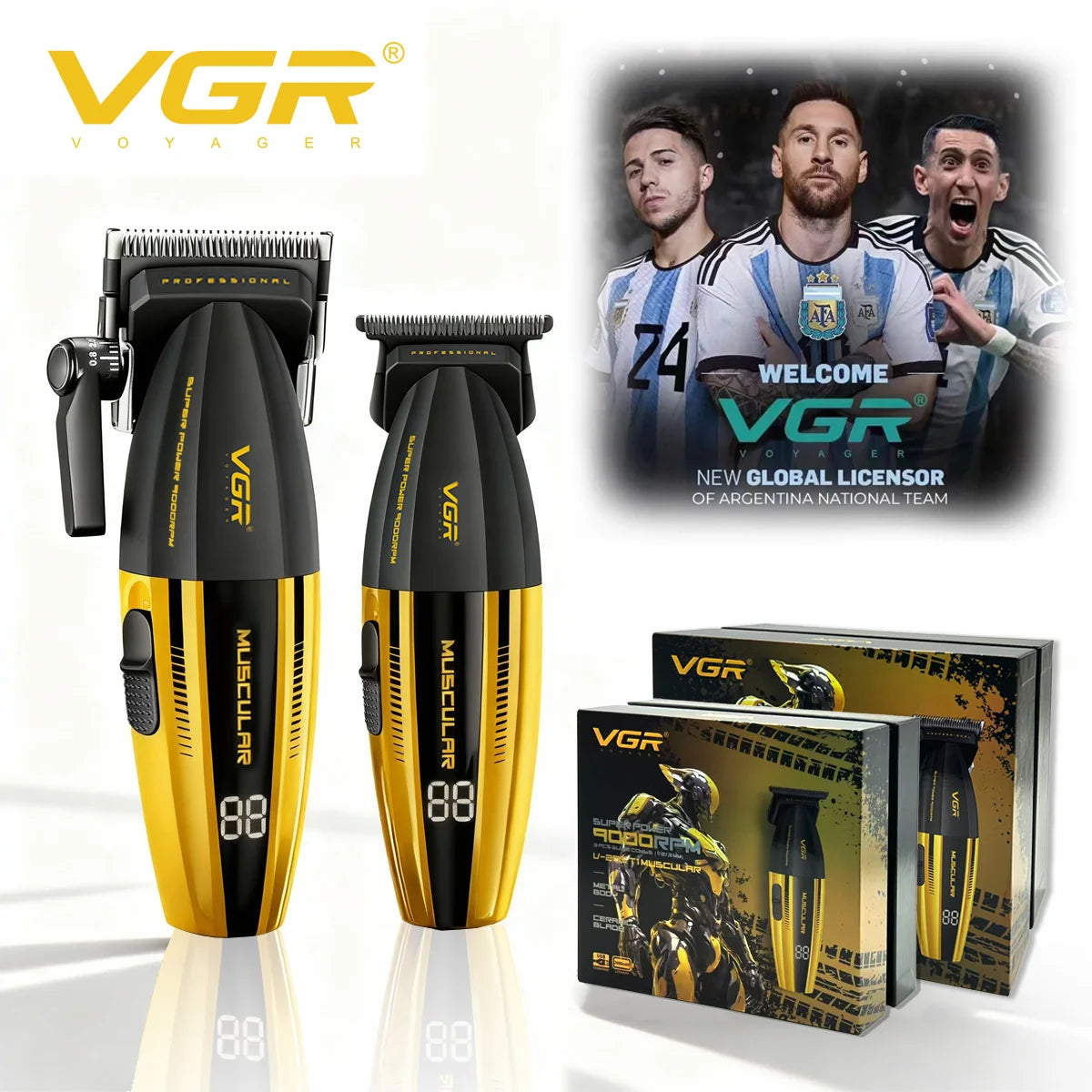 VGR Professional Hair Trimmer Barber Clippers  V-285 V-003
