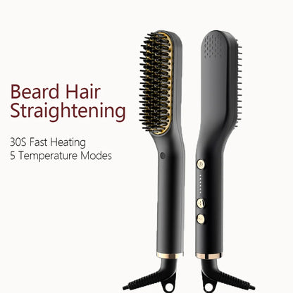 Beard Hair Straightening Brush Hot Heated Comb Men Beard