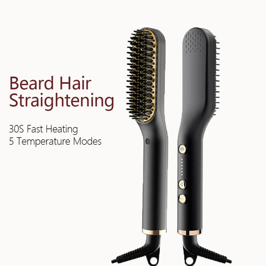Beard Hair Straightening Brush Hot Heated Comb Men Beard