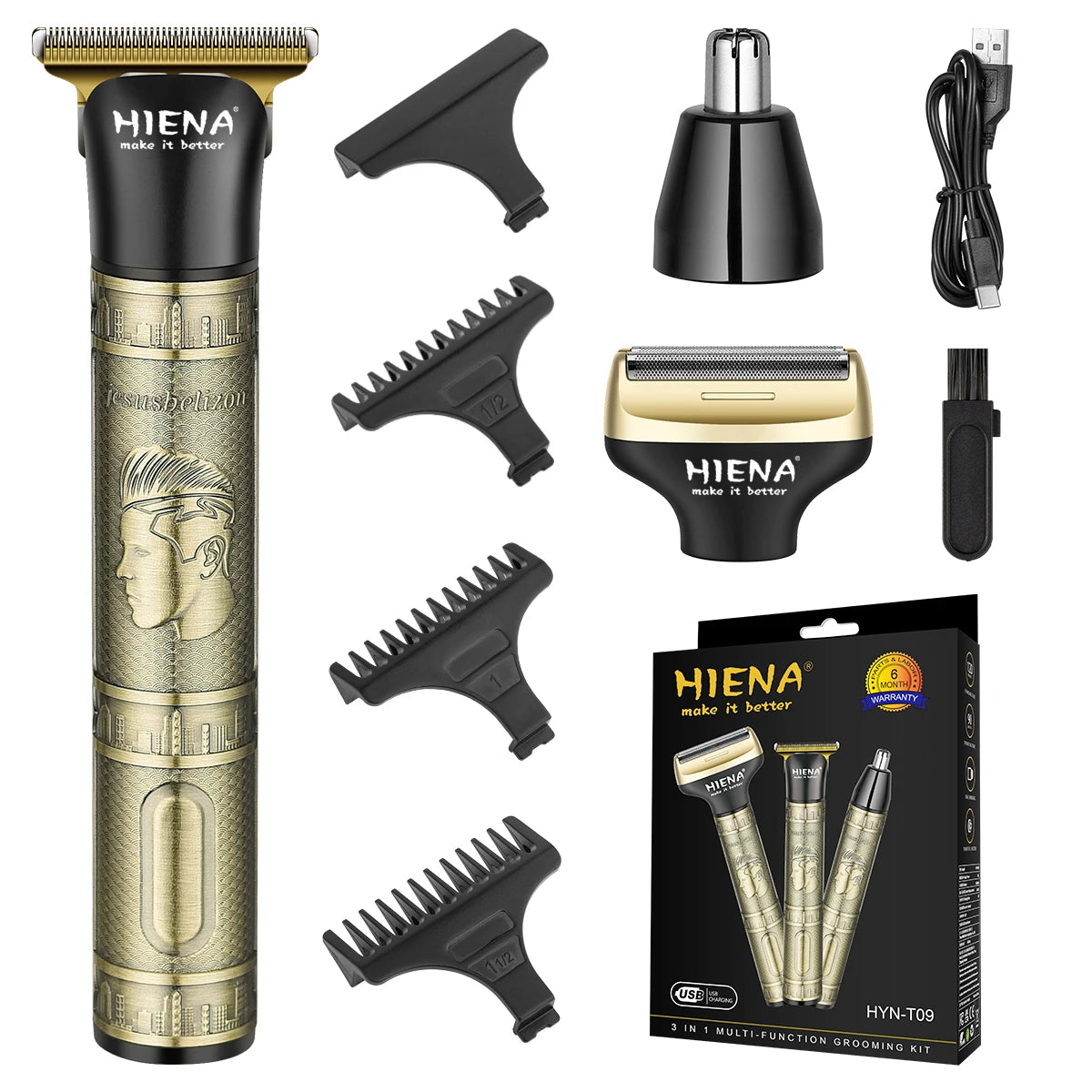 HIENA Beard Trimmer for Men Electric Razor Shaver