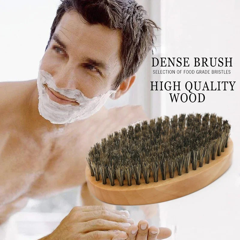 Hair Brush Boar Bristle For Men's Beard Brush Portable  Comb