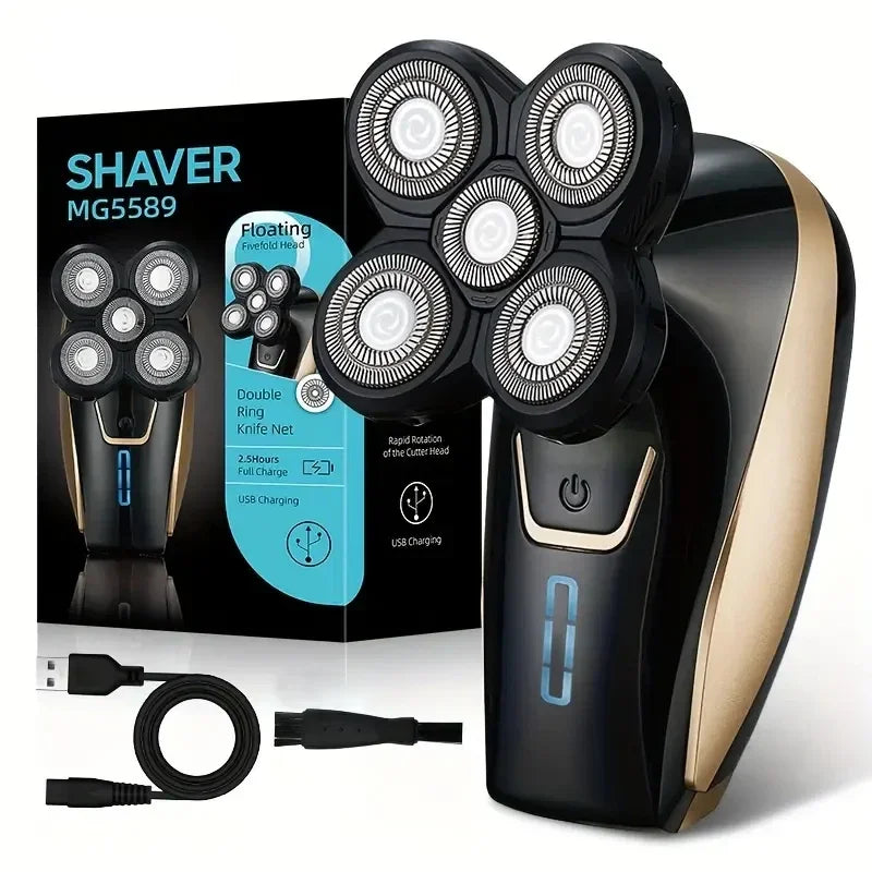 Electric Shaver Head Shaver 5 Floating Heads, Men's Cordless Blades