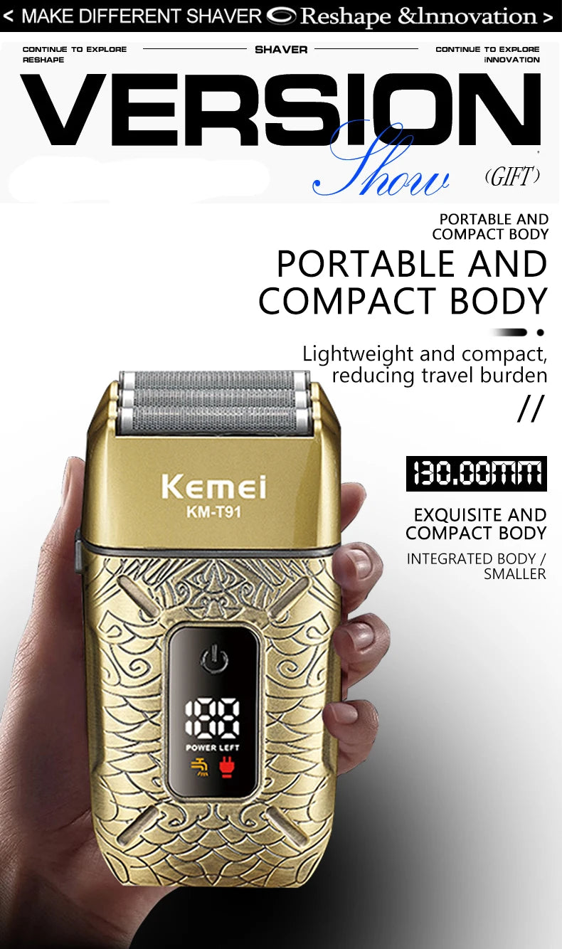 Kemei Electric Triple Blades Razor Rechargeable Barber KM-T91