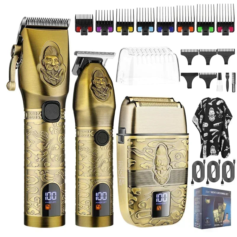 730 Hair Clipper and Electric Shaver Set All Metal Body Oil