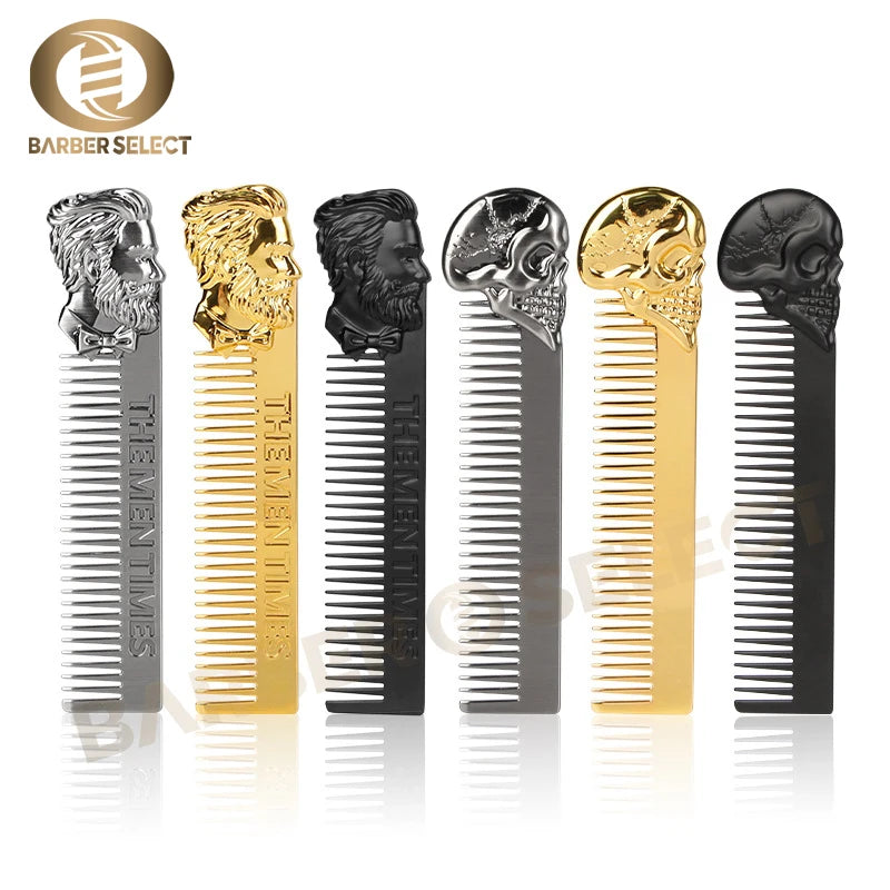 Professional Styling Metal Stainless Steel Men Beard Comb