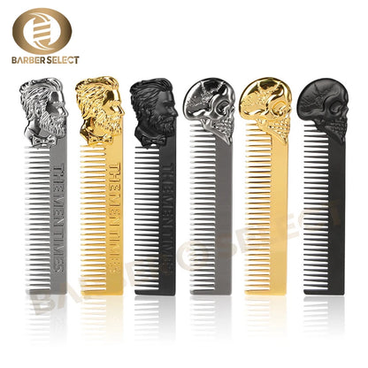 Professional Styling Metal Stainless Steel Men Beard Comb