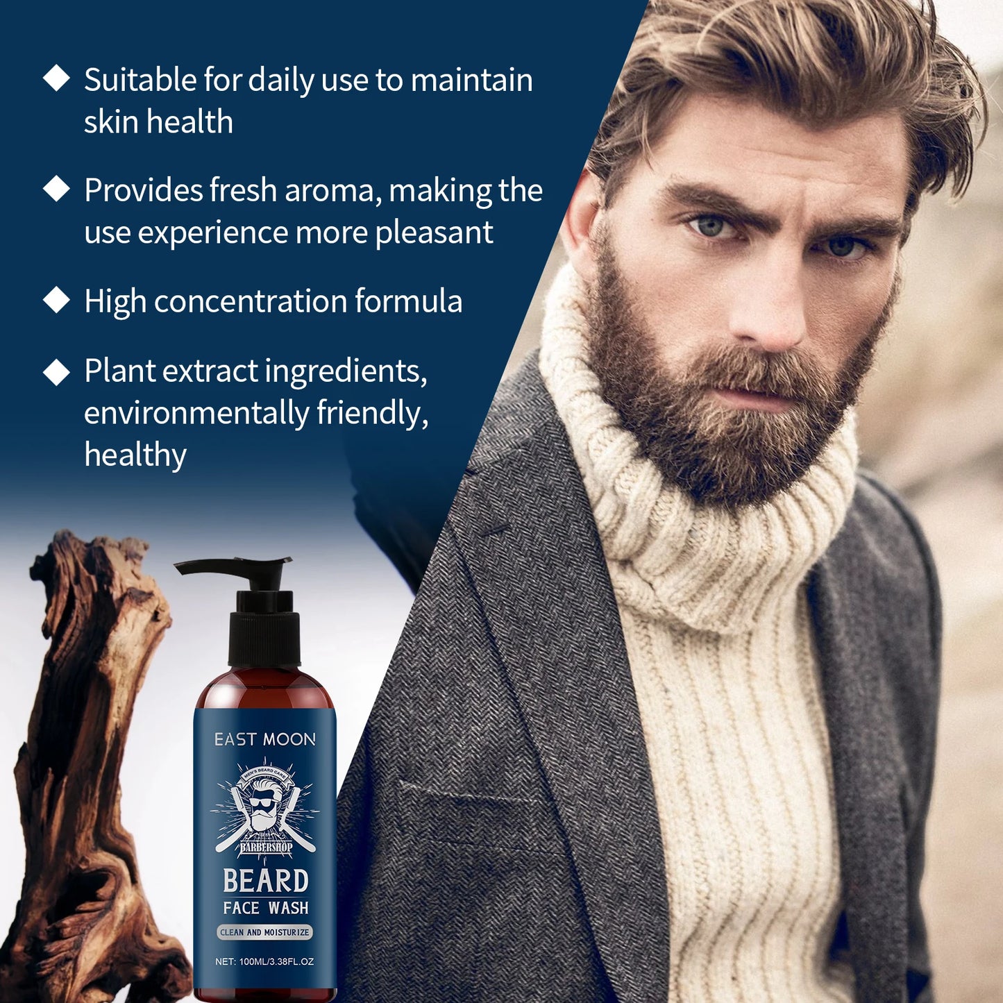 Sandalwood Oil Beard Shampoo Nourish Beard Improve Rough Texture