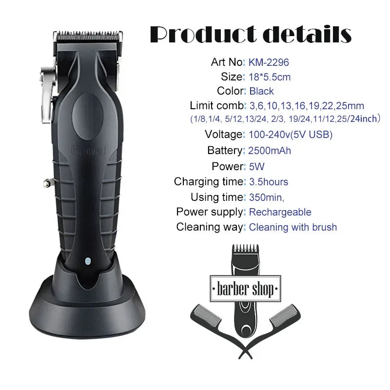 KM2296 Kemei Original Professional Rechargeable Hair Trimmer