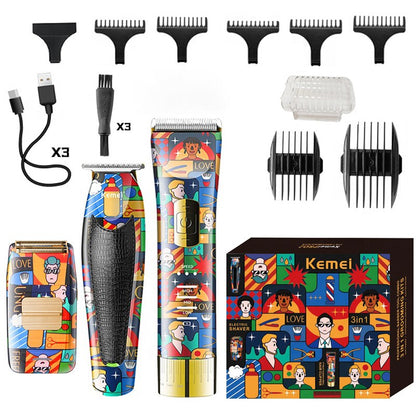 Original Kemei Combo Kit Electric Hair Trimmer For Men Beard Hair Clipper