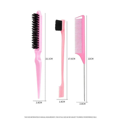 Slick Back Hair Brush Set Teasing Hair Comb