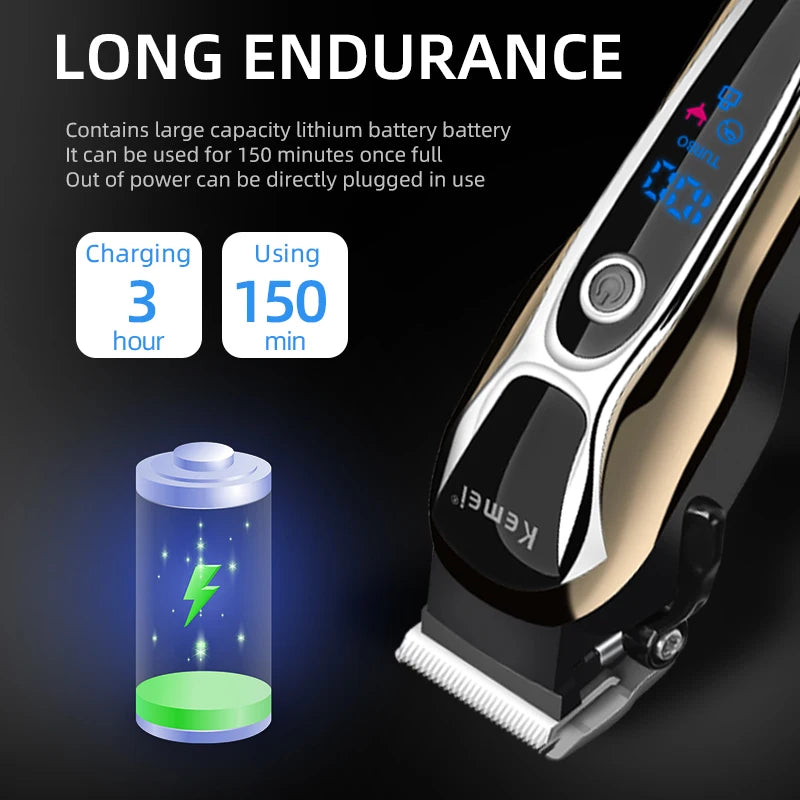 Kemei Professional Hair Clipper Rechargeable Trimmer KM-1990