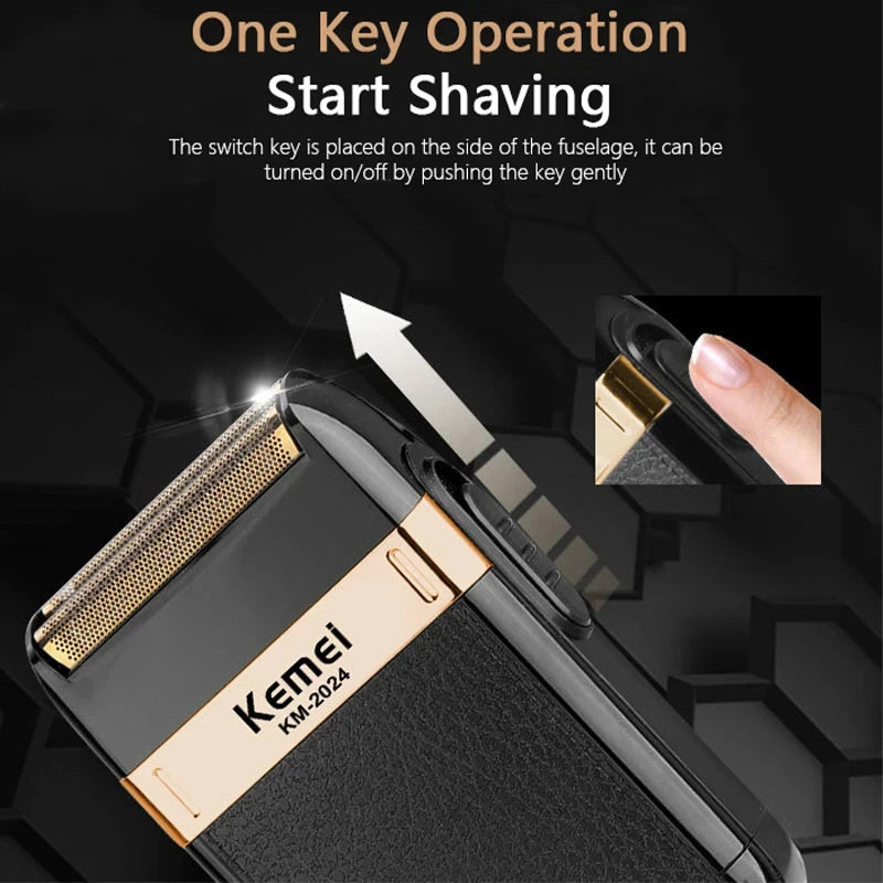 Kemei KM-2024 USB Charging Electric Shaver Beard Trimmer