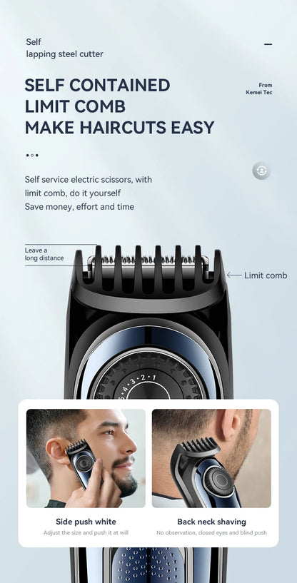 Kemei Cordless Adjustable 1-10mm Hair Trimmer For Men