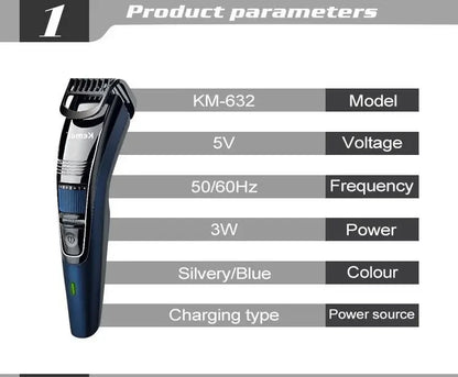 Kemei KM-632 Men Electric Shaver Professional Beard Trimmer