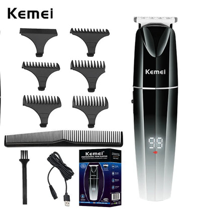 Kemei Cordless Hair Trimmer Professional Ceramic T Blade Clipper