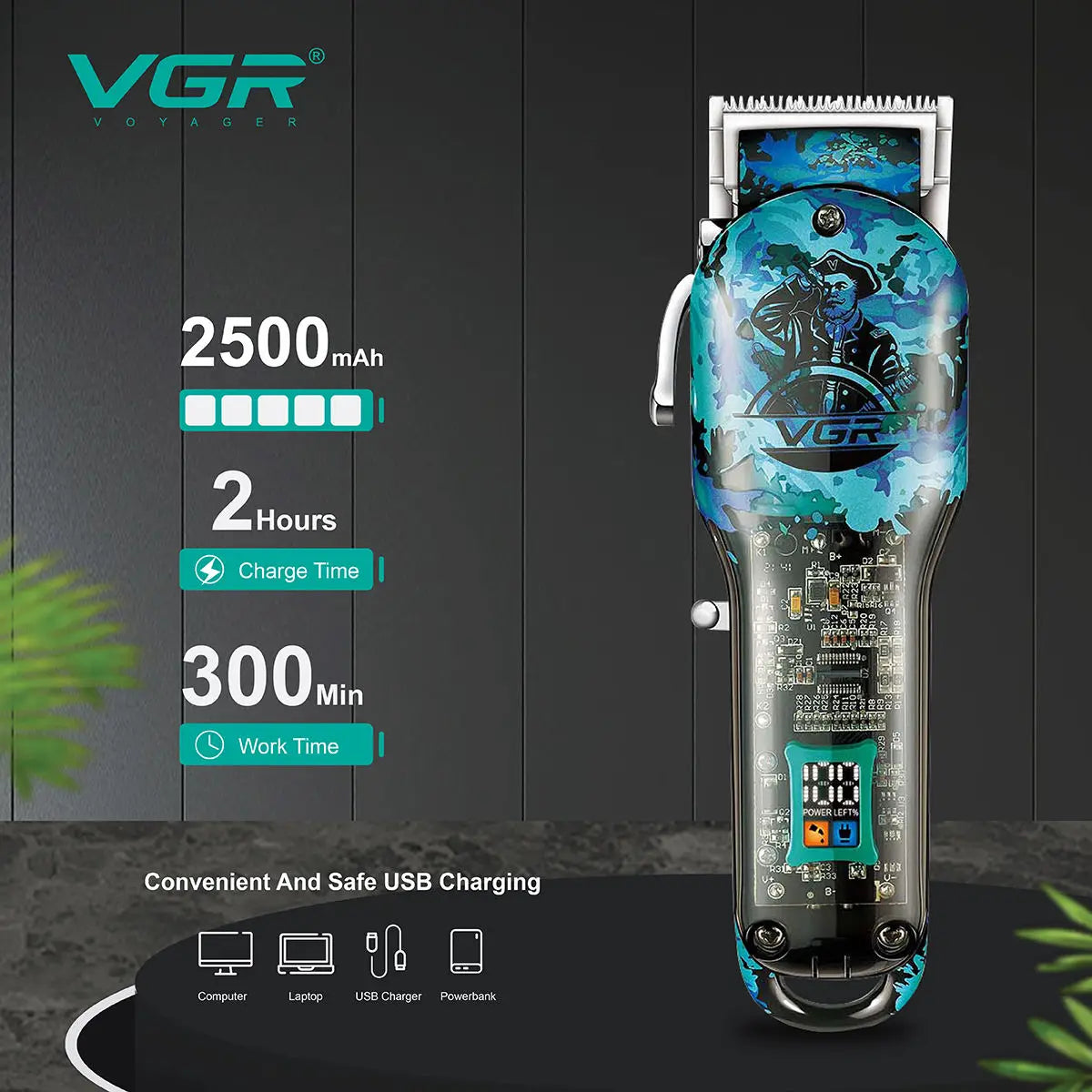 VGR Barber Hair Cut Machine Cordless Hair Trimmer V-685