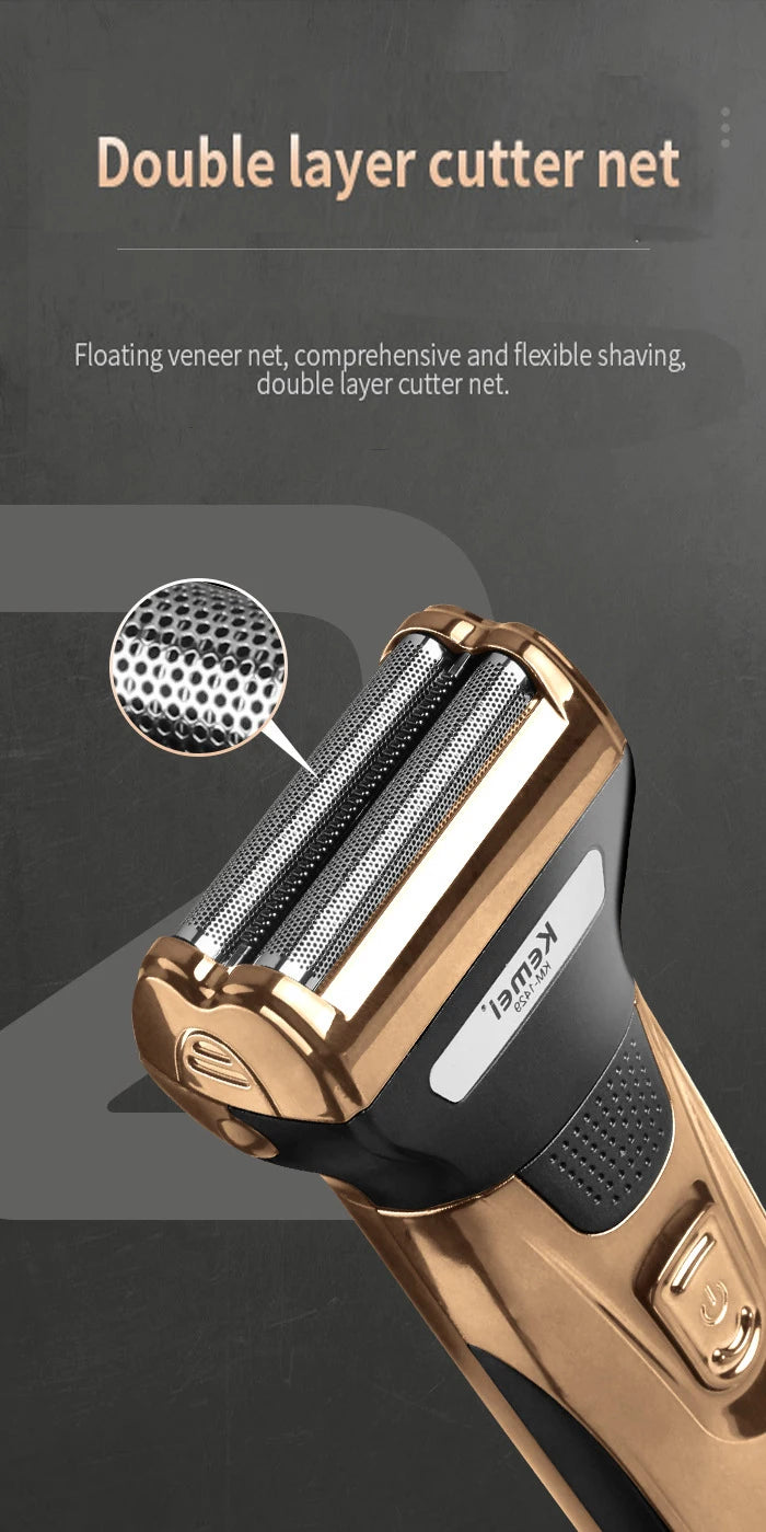 Kemei 3 In 1 Powerful Electric Shaver Facial Body Hair Trimmer KM-1429