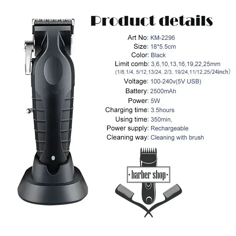 KM2296 Kemei Original Professional Rechargeable Hair Trimmer