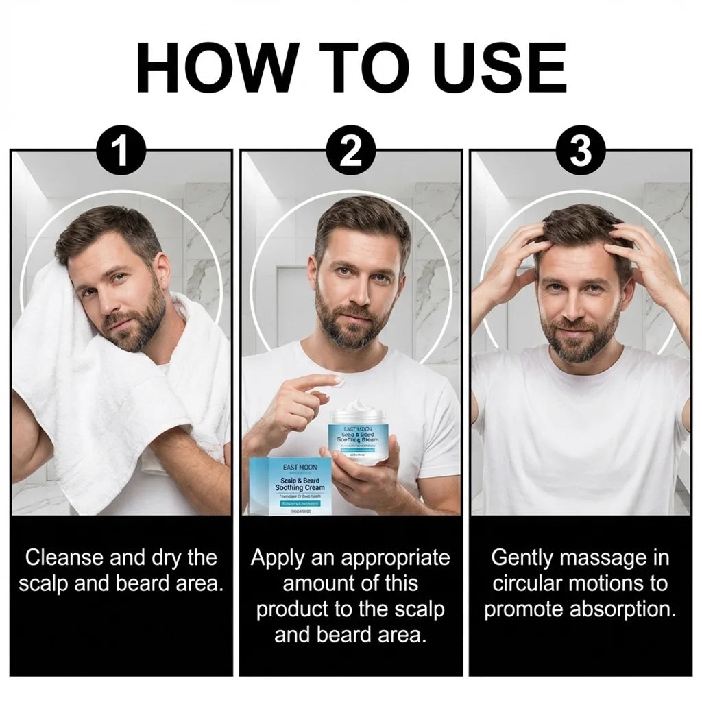 Men's scalp and beard cream with multiple plant extracts