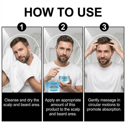 Men's scalp and beard cream with multiple plant extracts