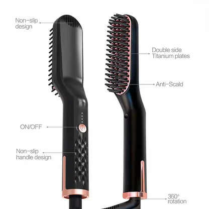 3 in 1 Quick heat Hair Beard straightener comb PTC heater