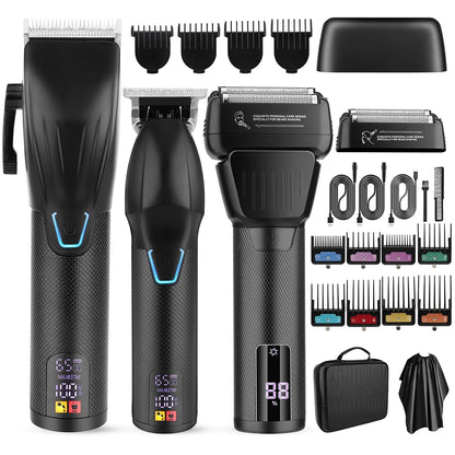 Professional Cordless Hair Clipper & Trimmer & Foil Shaver