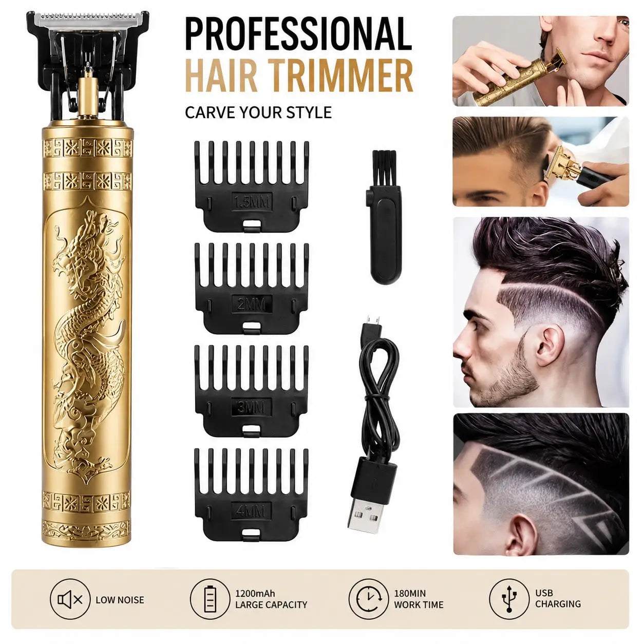 Ceramic Blade Men's Electric Hair Clipper Haircut & Trimming