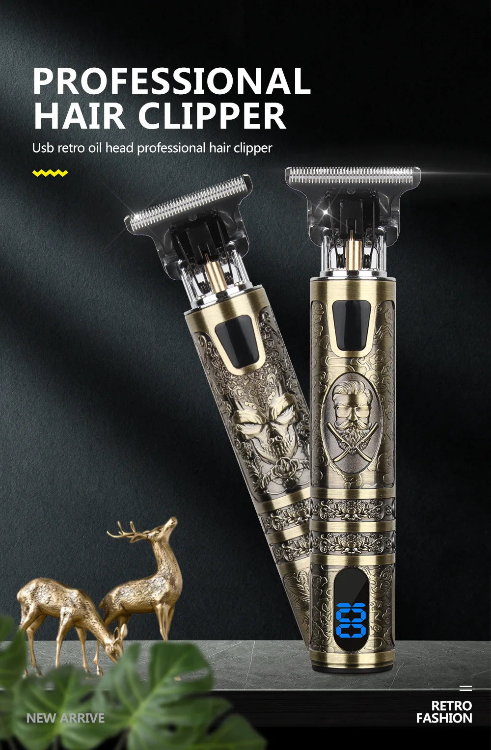 T9 LCD Electric Hairdresser Oil Shaving Head Electric Clipper