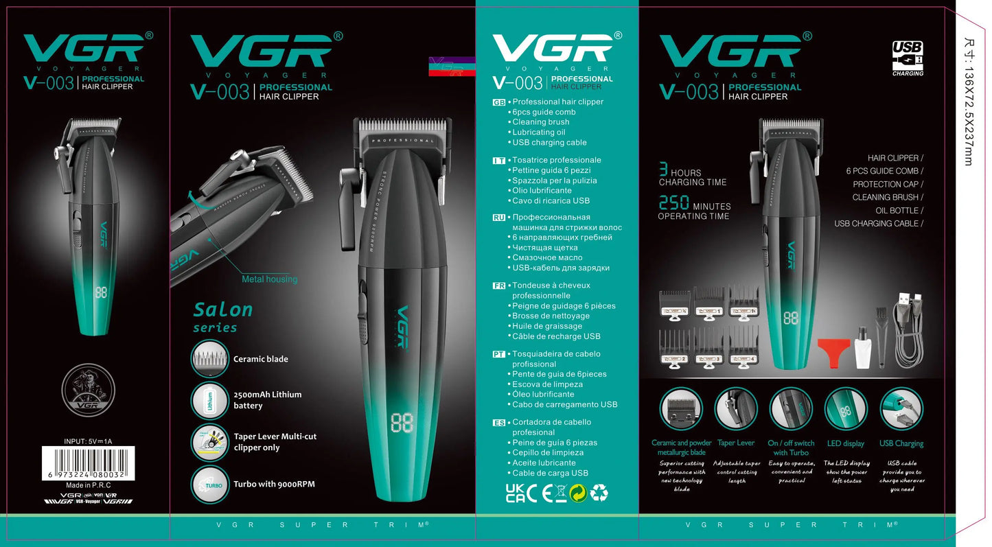 Original VGR Metal 9000RPM Hair Clipper Hair Cutting