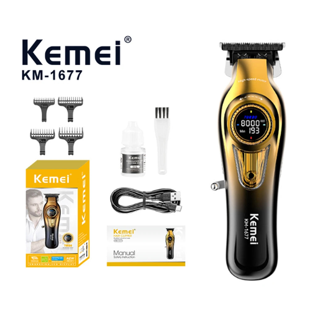 Kemei Hair Clippers Smart Digital Display Hair Clipper KM-1677