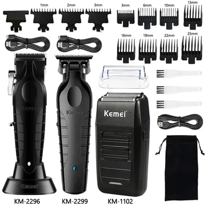 Kemei Electric Hair Clipper Kit Men's Hair Trimmer KM-2296 KM-2299 KM-1102
