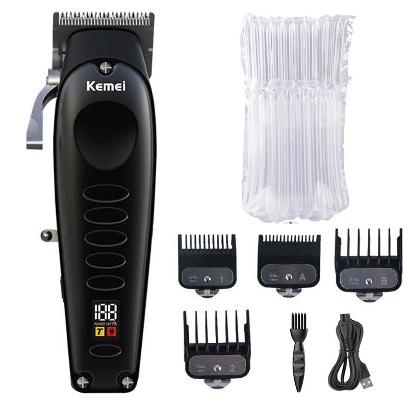 Original Kemei All Metal Rechargeable Hair Trimmer Barber Hair Clipper