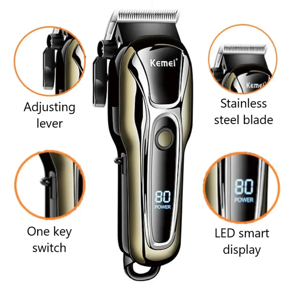 Kemei Hair Clipper Electric Hair Trimmer for Men Electric Shaver