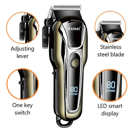 Kemei Hair Clipper Electric Hair Trimmer for Men Electric Shaver