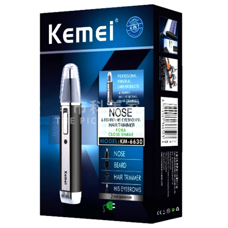 Kemei 4in1 Nose Hair Trimmer For Men Face Body Shaver Set