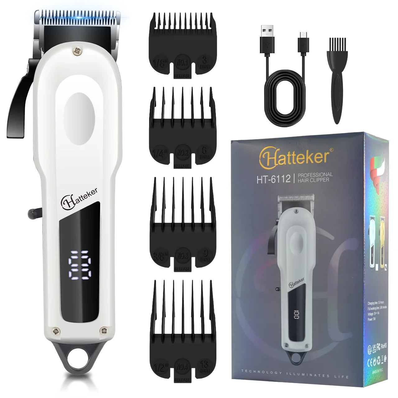 HATTEKER professional Hair Clipper Adjustable Blade for Men