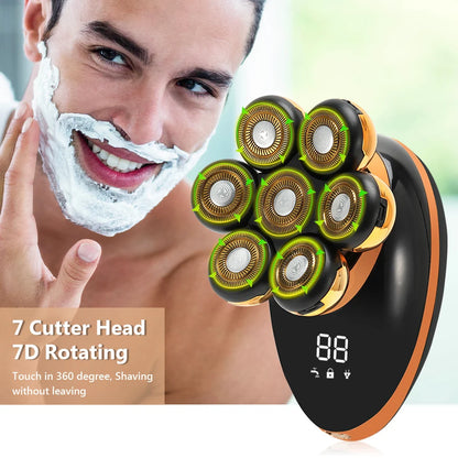 Men 7D Floating Men Electric Shaver Wet Dry Beard Hair Trimmer