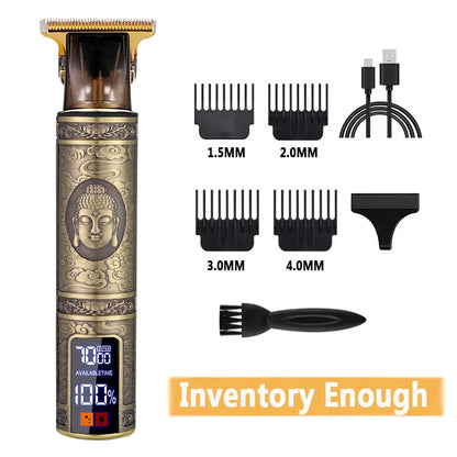 Electric Barber T9 Upgraded LCD Rechargeable Retro Oil Head